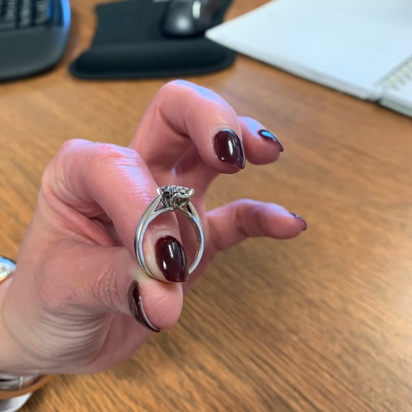 14K Engagement Diamond Cluster Ring - Picture 5 of 5